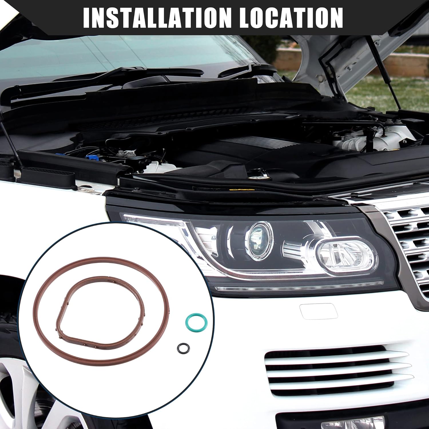 Engine / 5.0L Vacuum Pump Seal Kit for Land Rover Discovery 2017-2020/3.0L Vacuum Pump Gaskets for Jaguar F-Pace 2017-2020 / Elasticity/Fluororubber