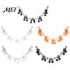 Honeycomb Paper Three Dimensional Decor 10 FT Halloween Garland, Spooky Spider Bat Pumpkin Hanging Bunting Easy Setup Yard Porch Banner Decoration for