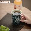 210ML Retro Ru Kiln Porcelain Cola Cup Handmade Blooming Flowers Ceramic Tea Mark Water Mug Coffee Mug Kung Fu Teaset Drinkware