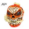 Resin Horror Tabletop Props Halloween Skull Apples Statue, Gothic Spooky Decor with Worm, Prop for Party Haunted House, Unique Gift Secret Room