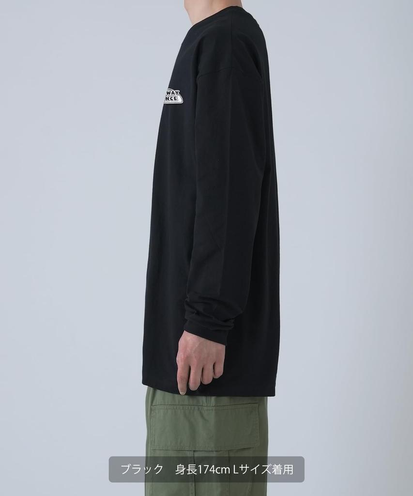 IMPROMES Lässiges SIDEWAYSTANCE Langarm-T-Shirt, Herren, Schwarz