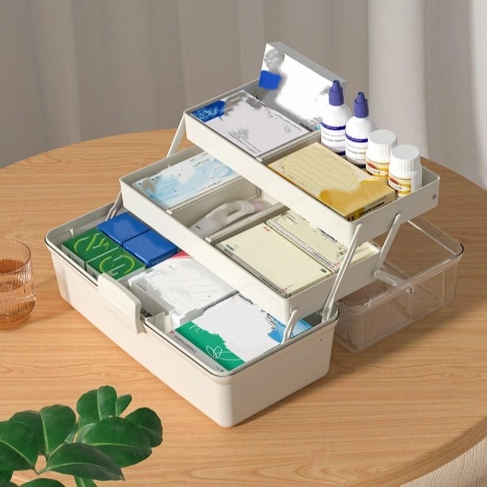 Plastic 3 Layer Storage Box Portable Tackle Box Durable Multipurpose Storage Box  Workspace Storage