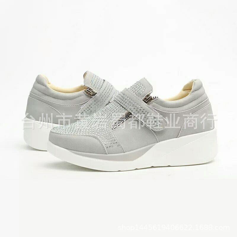 Autumn New Rocking Bottom Rhinestone Women's Large Size Casual Sports Shoes