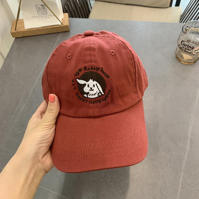 Baseball Peaked Cap Hat Rabbit Embroidery Pattern Uv Protection Design Unisex