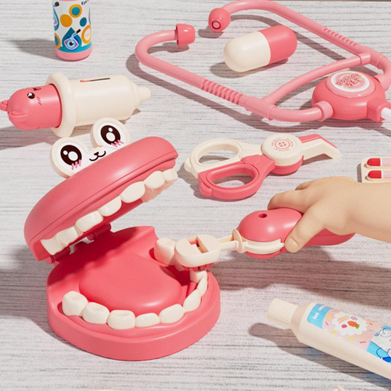 Kids Doctor Set Pretend Play Medical Tool Bag With Stethoscope Real Dentist Playset Role Play Educational Doctor Play Set Childs