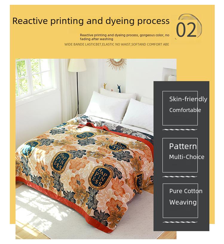 2025 Neue reine Baumwoll-Mulltuch-Decke für Sommer & Büro-Nickerchen