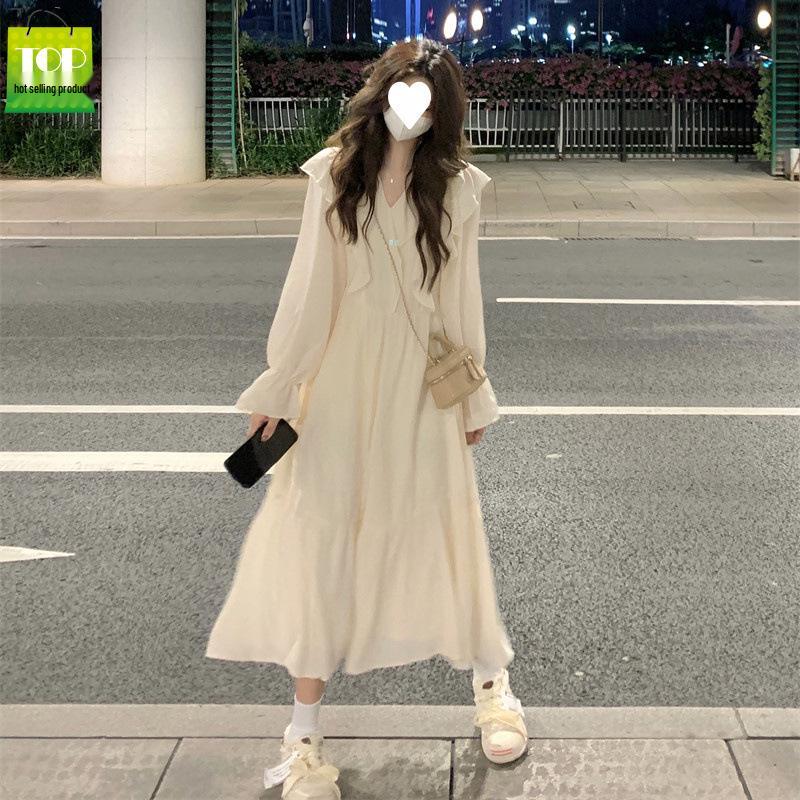 

Солодка сукня-дзвіночок - Французький преппі стиль, Приталена, Струнка, з воланами Extra Large