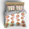 Cute Capybara Crown Pattern Bedding Duvet Cover Set  (1*Duvet Cover 2*Pillowcases, Without Duvet Insert)