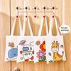 DIY Mal-Canvas-Tasche Niedliche Tier-, Pflanzen-, Weltraum-Designs Kinder-Tragetasche Wiederverwendbare Einkaufstasche für Kinder Schulausflug Picknick