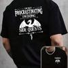 European Size Procrastination, Side Quest Double-Sided Print Pattern Men's Fashion Trend T-Shirt, Suitable for Home Daily Leisure and Outdoor Fitness