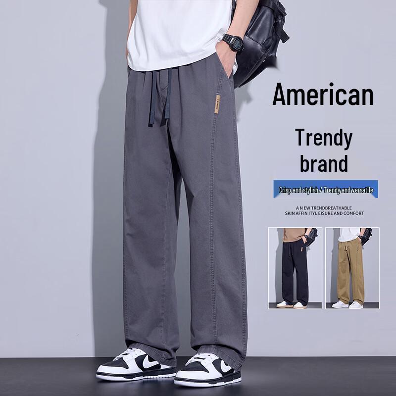 MEDE Men s Retro Workwear Straight Casual Pants L