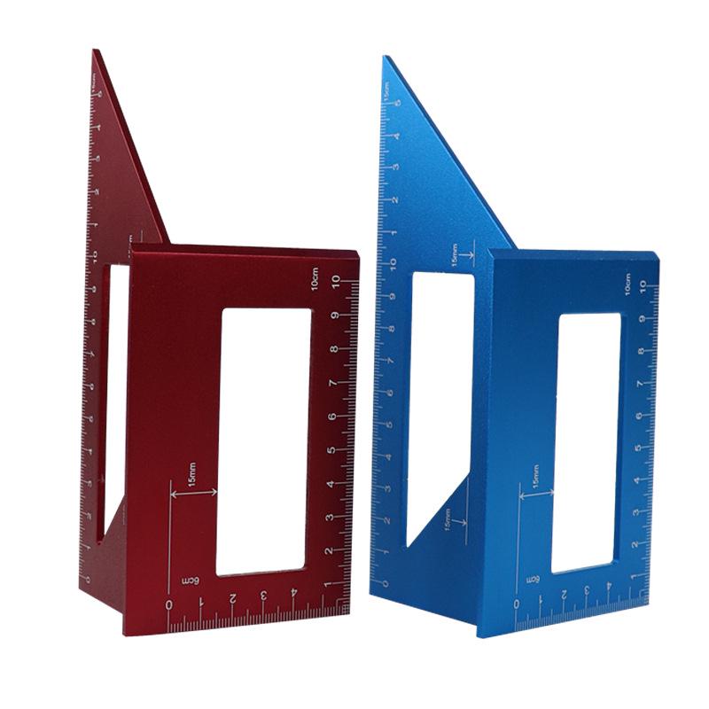 Aluminum T-Type Woodworking Angle Ruler - Multifunctional 45°/90° Portable Marking Gauge Tool