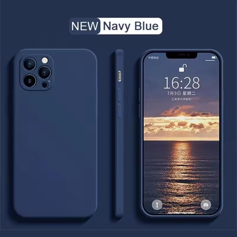 Luxury Original Silicone Phone Case For iPhone 16 15 14 13 12 Pro Max 16Plus Phone Cases Collision Protect Shockproof Soft Cover