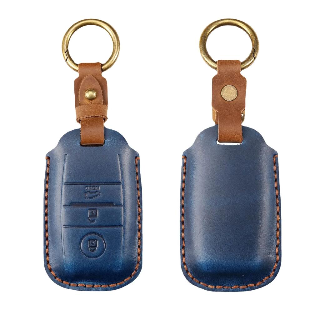 Leather 3 4 Button Car Remote Key Case Cover For Kia Sportage Cerato Optima K2 K3 K4 K5 Rio Picanto K2 Soul Sorento Ski Sedona
