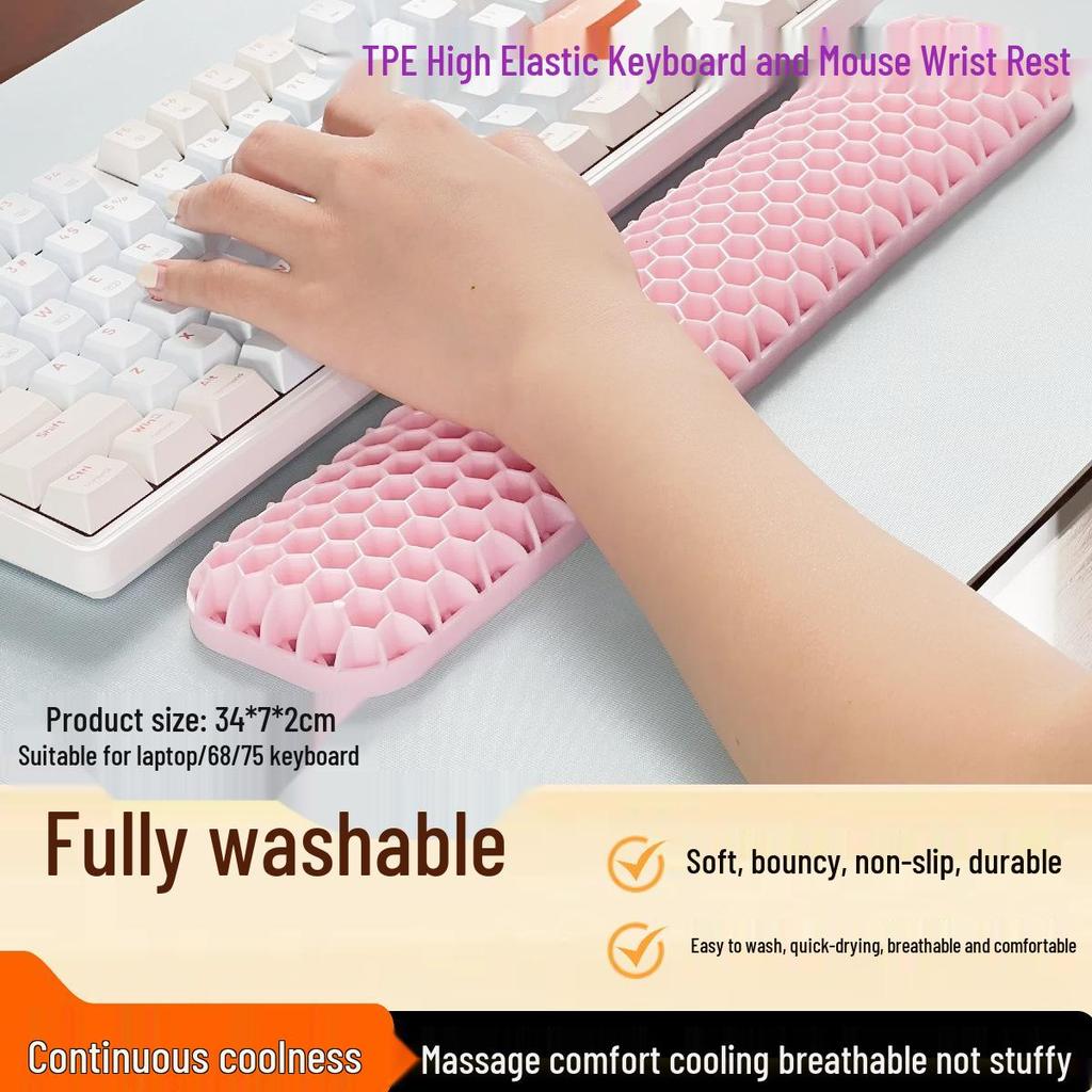 New Type Computer Keyboard & Mouse Pad with Soft, Non-Slip, Breathable Wrist Support