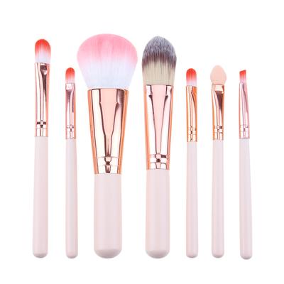 7pcs/set Wood Makeup Brush Foundation Contour Concealer Blush Pen