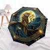 1 PC Automatic Folding Umbrella - Owl Moon Night Pattern, Portable & Foldable Design with 8 Ribs, Christmas Birthday Gifts