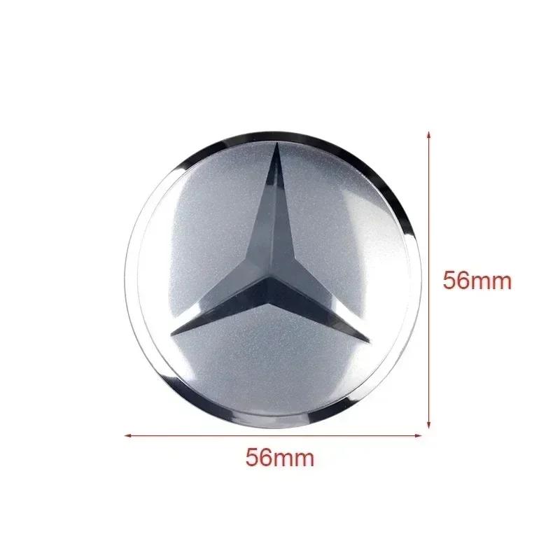 XAOJZ1 2025 New For AMG Car For Mercedes Benz AMG 4Pcs 56mm Car Logo Wheel Hub Cap Stickers Aluminium Accessories For Mercedes Benz Amg