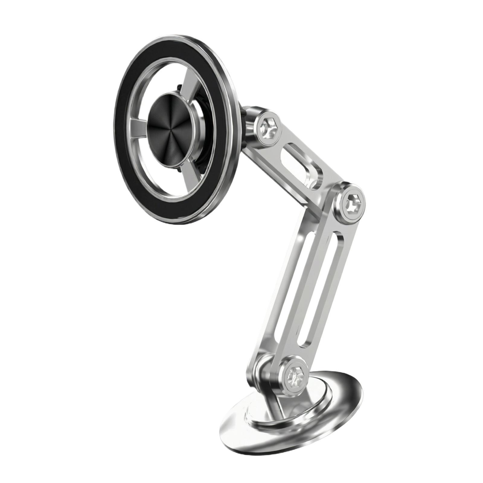 

Car Phone Holder Metal Magnetic Foldable Adhesive Car Dashboard - Navigation Support One Size