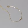 925 Sterling Silver Gold Plated Cubic Zirconia Dainty Bracelet Adjustable Minimalist Chain Bracelet for Women