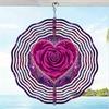 Elegant 2D Mandala Wind Chime - Romantic Pink Rose Metal Design, Outdoor Garden Decor with Soothing Wind-Powered Chimes for Patio