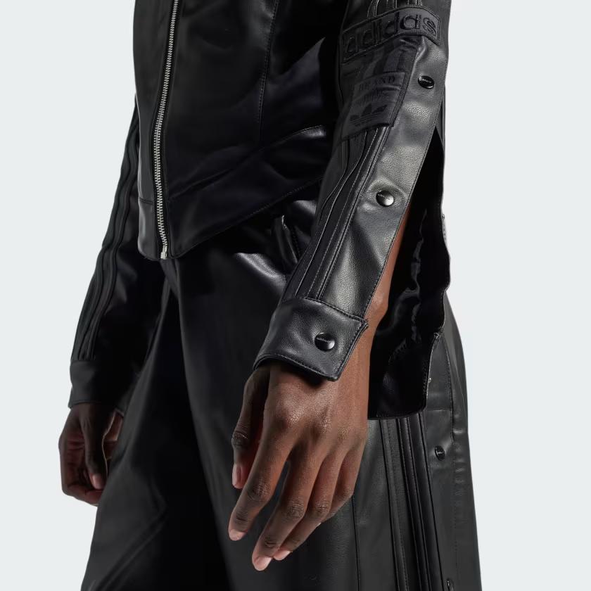 adidas Originals Adibreak Premium Pleather Track Top Fashion Casual Sports Slim Jacket Women Jackets Black IW3428