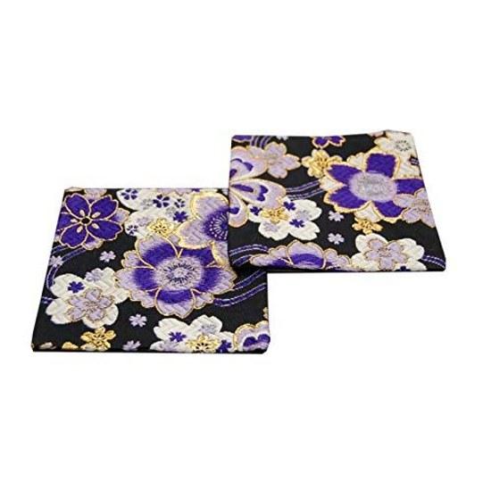 Japanese Modern Coaster Set 2 Made Japan Calm Blue Black Patterns Approximately 1010cm Murasakino