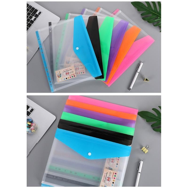 11 Holes Punched Pocket  File Wallets Binders Folders with Snap Button