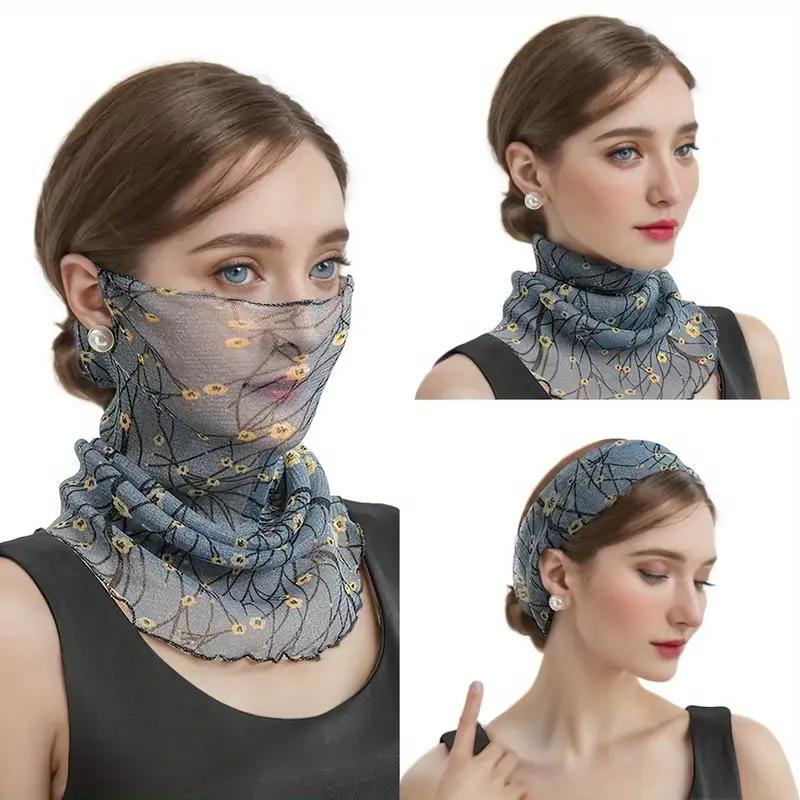 Hanging Ear Scarf for Women Versatile Sun Protection Neck Cover for Spring and Summer Small Scarf