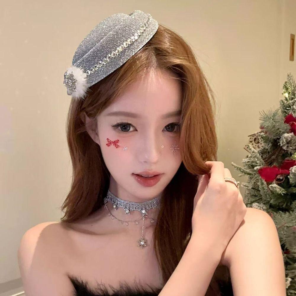 Beret Fedoras Hat Hair Clip Formal Hat Fascinator Hat Vintage Red Top Hat Hairpin  Party Headwear