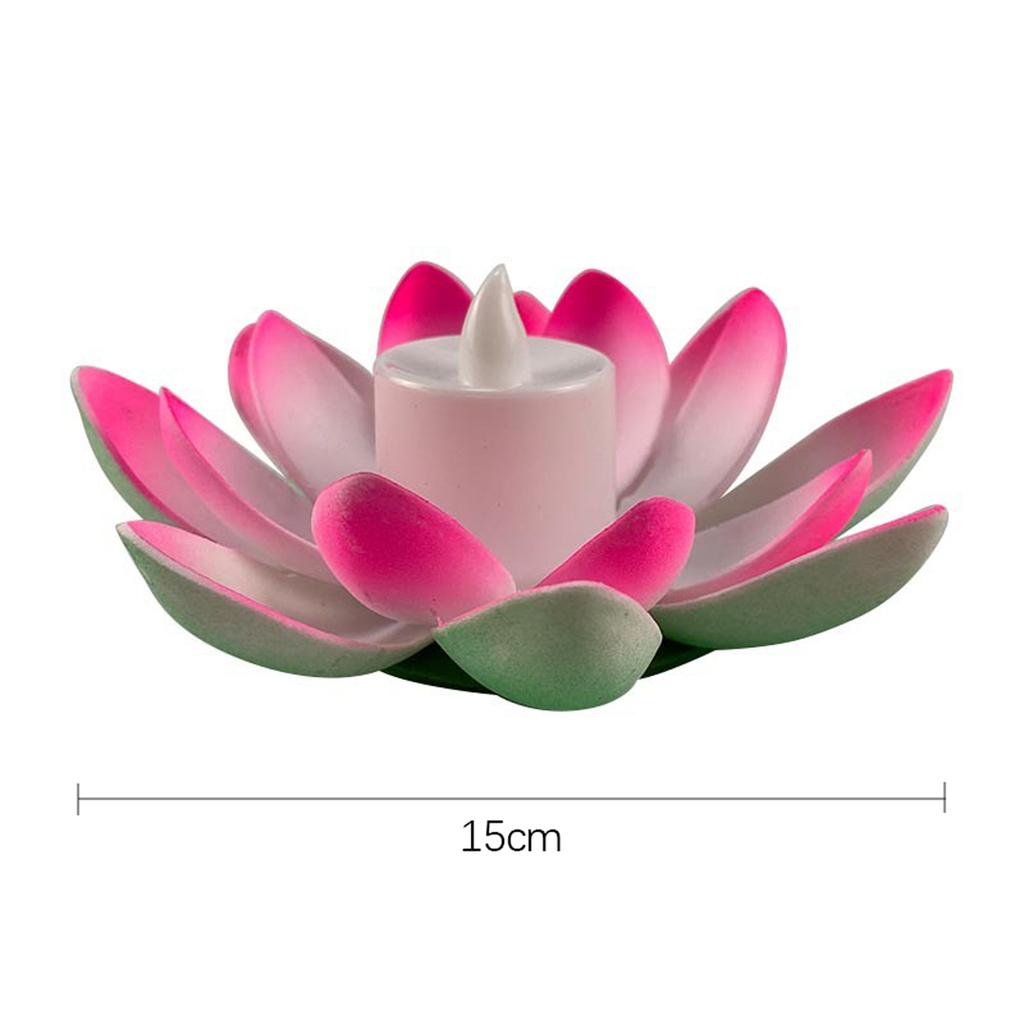 LED Double Petal Lotus Night Light Floating Water Sensor FlowerColor Light Garden Fish Tank Decoration Festive Wishing Light