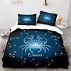Twelve Constellation Bedding Set For Child Teen Cancer Twin Queen Duvet Cover Mystery Galaxy Comforter Cover with 2 Pillowcase