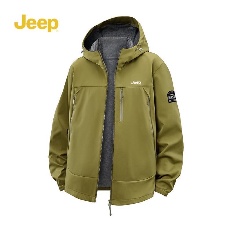 JEEP Men s P85AMWJ520 Hooded Outdoor Jacket M хаки