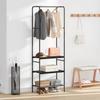 Clothing Rack with Shelf Black Oak Effect 60 X 30 X 171 Cm