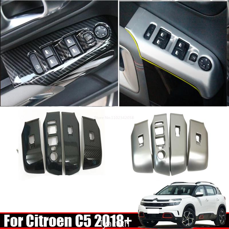 LHD For Citroen C5 Aircross 2018 - ABS Door Armrest Window Switch Control Protection Panel Cover Trim Interior Accessories