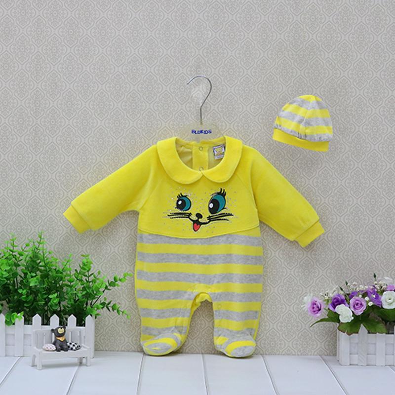 Velour Fleece Warm Soft Baby One Piece Zipper Bodysuit Winter Boy Girl Footies Infant Newborn Sleep Clothes for Dolls