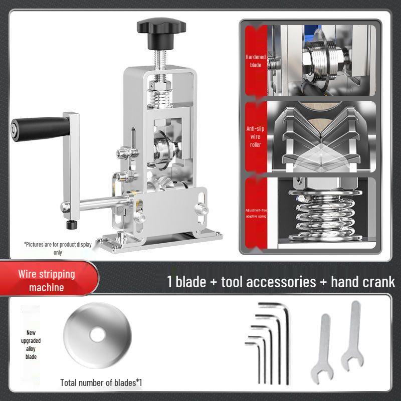 Compact Electric Hand-Crank Wire Stripper for Copper Cables