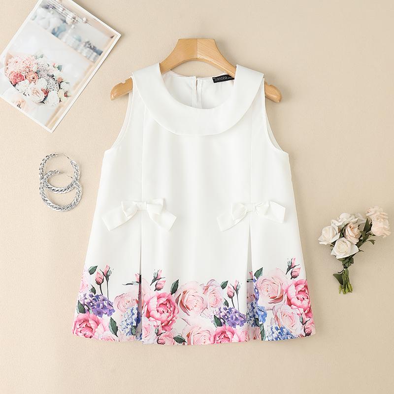 

ZANZEA Women Summer Doll Collar Floral Print Sleeveless Vest Tops белый