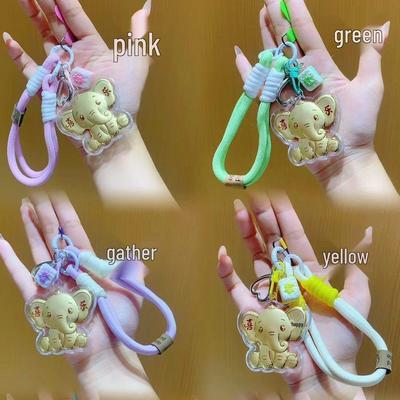 999 Fine Gold Joyful Elephant Pendant Keychain – High-End Ornament for Bag or Mobile Phone