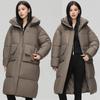 Womens Thick Warm Cotton Padded Coat Mid-Length Hooded Winter Jacket Loose Fit Casual Style