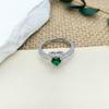 Ring Color Love Zircon Diamond Ring Women's Premium Sense Opening Adjustable Heart Shape Fashion Versatile Non-Fading Accessories