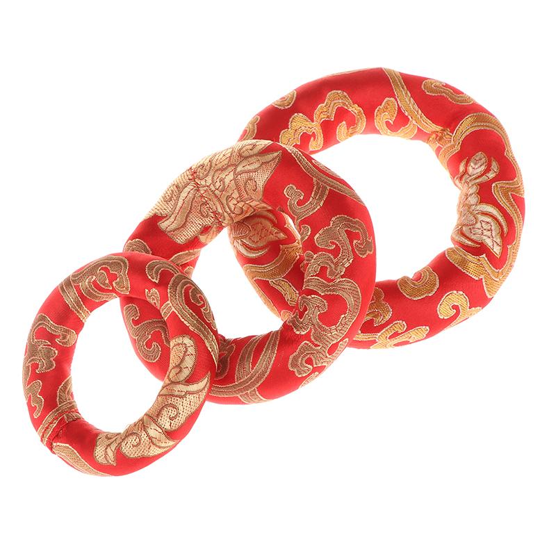 8/10/12cm Kırmızı İpek Yastık Minder Buddha Ses Kasesi Altlığı Tibet Singing Bowl İçin Nepal'de Kase Minderi Budizm Ürünleri