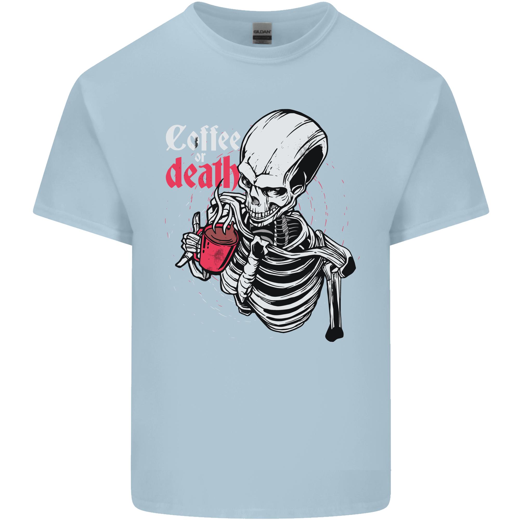 Coffee or Death Skull Unisexs Light Cotton TShirt S