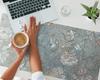 Protective Vinyl Pad for Businesses and Offices Floral Vintage Pattern 100x50 cm