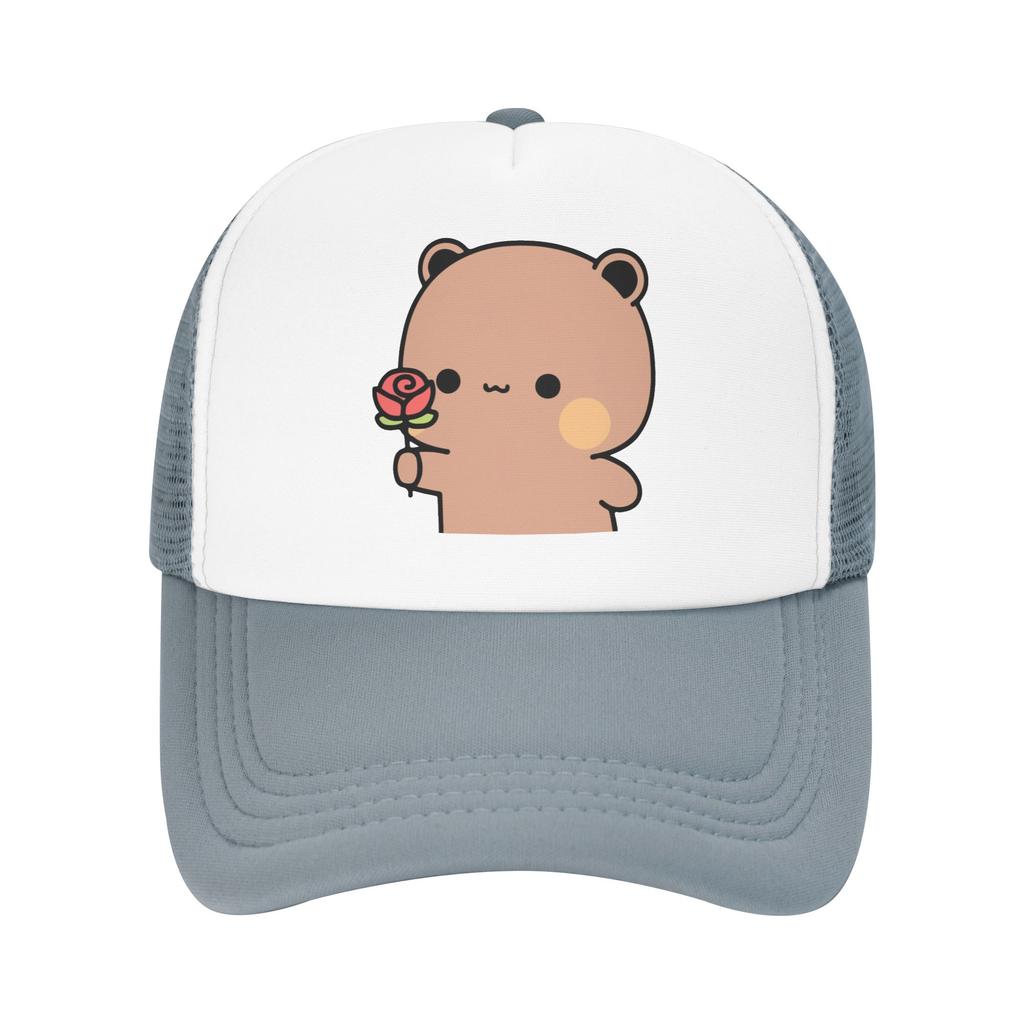 Panda And Brownie Bear Couple Active Trucker Hats Unisex Women Bubu and Dudu Dad Hat Sun Caps Dad Hat Breathable Mesh Baseball Cap