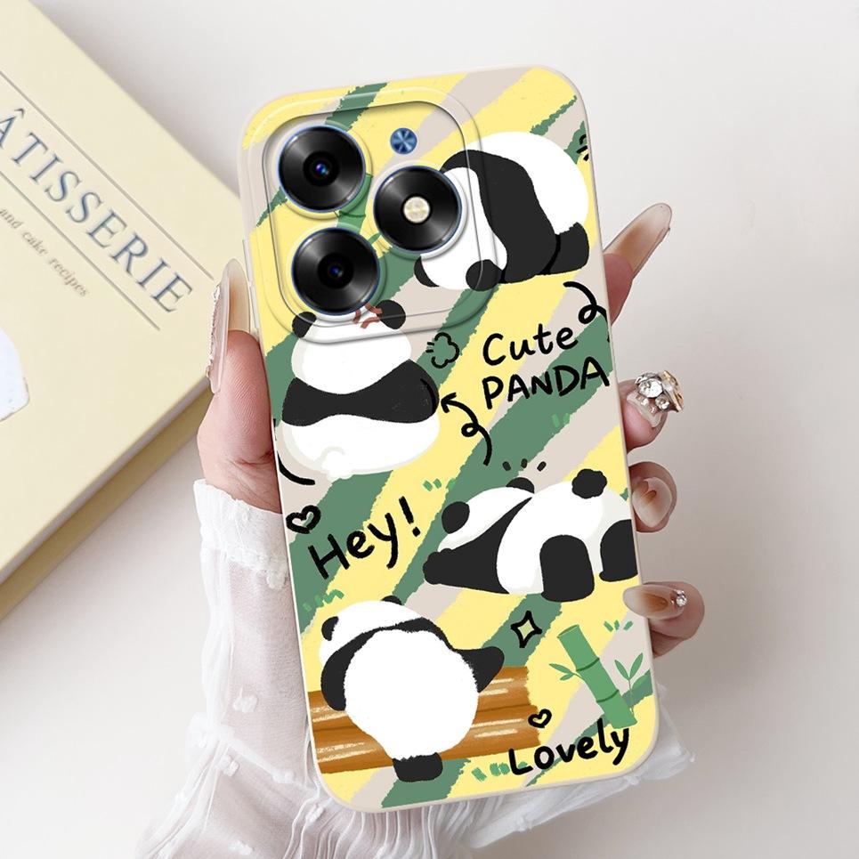 For Cover Tecno Spark Go 2024 Lovely Panda Funny Animals Meme Funda Etui For Tecno SparkGo 2024 Soft Liquid Silicone BG6 Cases