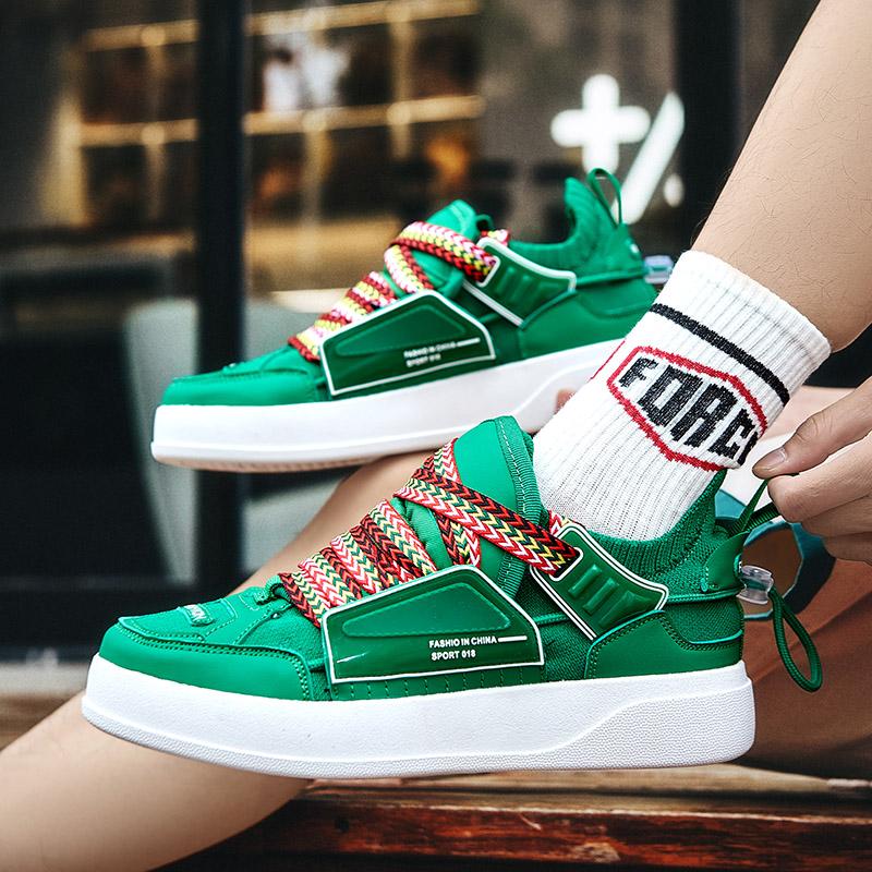 Trend Cool Easy Matching Board Shoes Green Sneakers Men Casual Sneakers Street Youth Skateboard Shoes Designer Skateboarding
