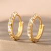 925 Sterling Silver Round Zircon Hoop Earrings For Women Simple Geometric Circle Earrings Party Wedding Jewelry Gifts