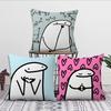 cute funny cartoon f-Flork of Cows meme cushion cover soft Pillow Case for Sofa Living Room Home office Decor Protective Covers