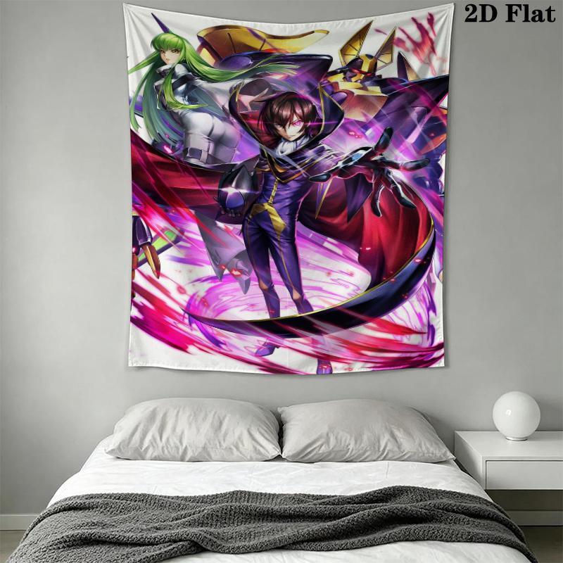 Code Geass Wall Tapestry Aesthetic Wall Hanging Printed Fabric Blanket Decorative Tapestries for Bedroom Living Room Home Decor